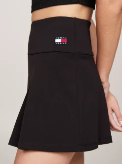 Spódnice*Tommy Hilfiger Spódnica Mini Z Dżerseju Z Plisami BLACK