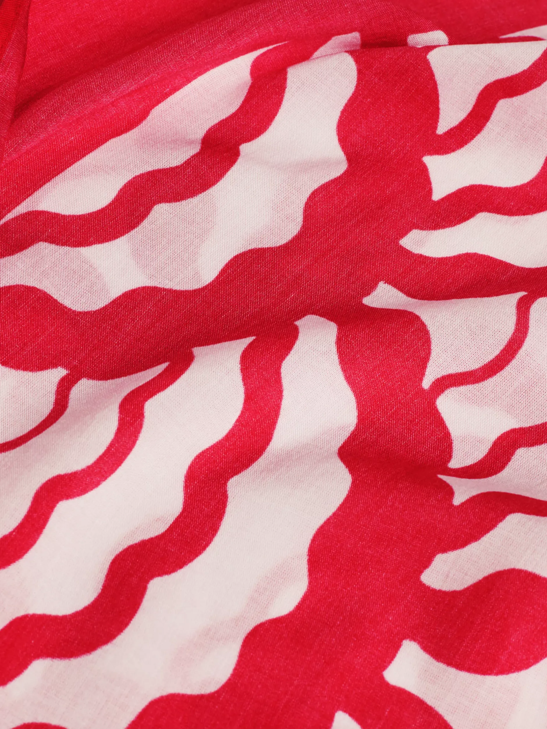 Stroje Kąpielowe*Tommy Hilfiger Spódnica Pareo Midi Z Muszelkowym Nadrukiem OVERSIZED GEO WAVE PRIMARY RED