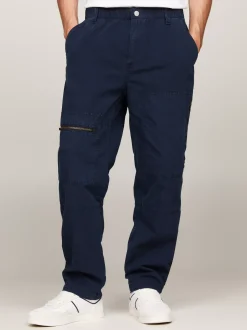 Spodnie*Tommy Hilfiger Spodnie Aidan O Luźnym Prostym Kroju DARK NIGHT NAVY