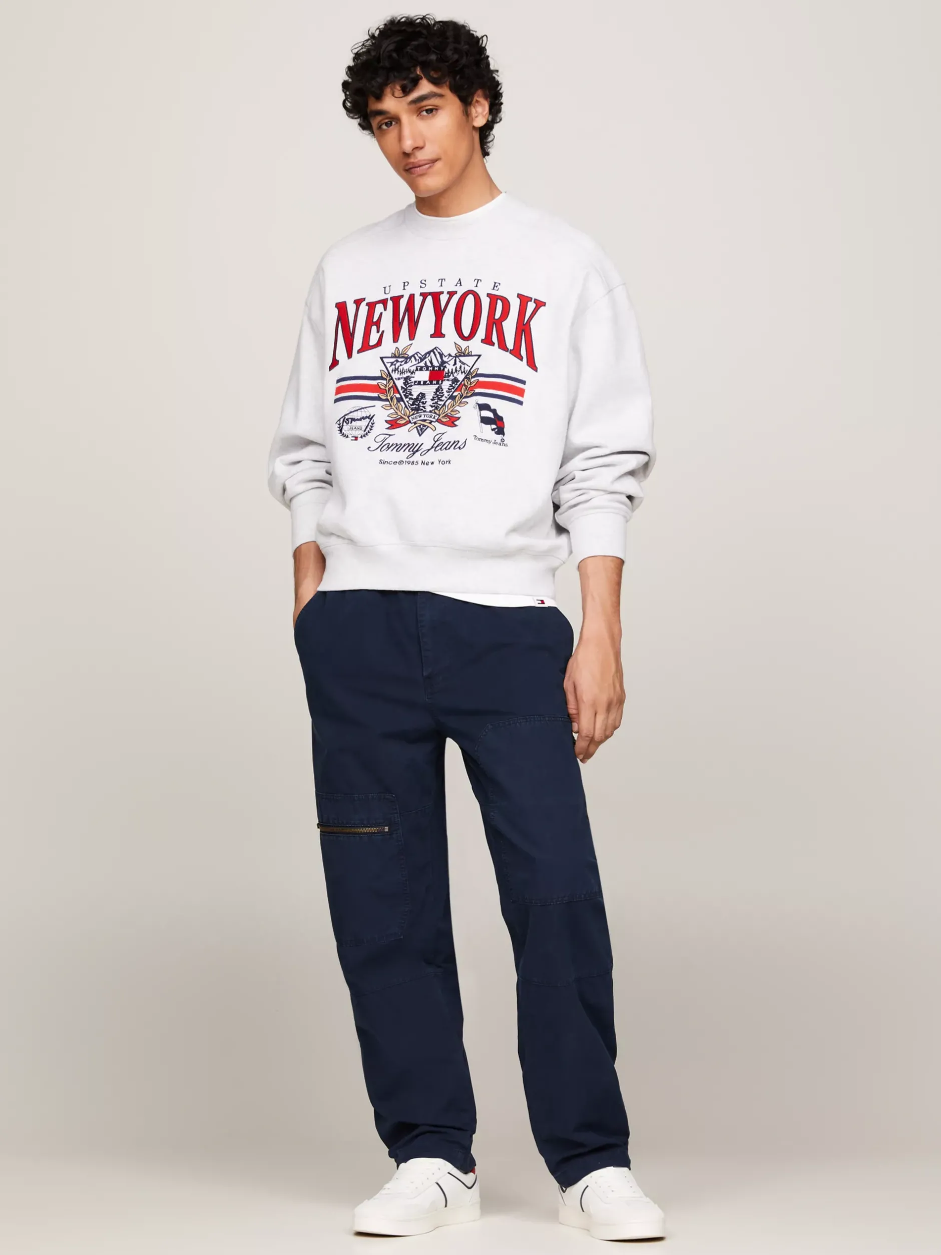 Spodnie*Tommy Hilfiger Spodnie Aidan O Luźnym Prostym Kroju DARK NIGHT NAVY
