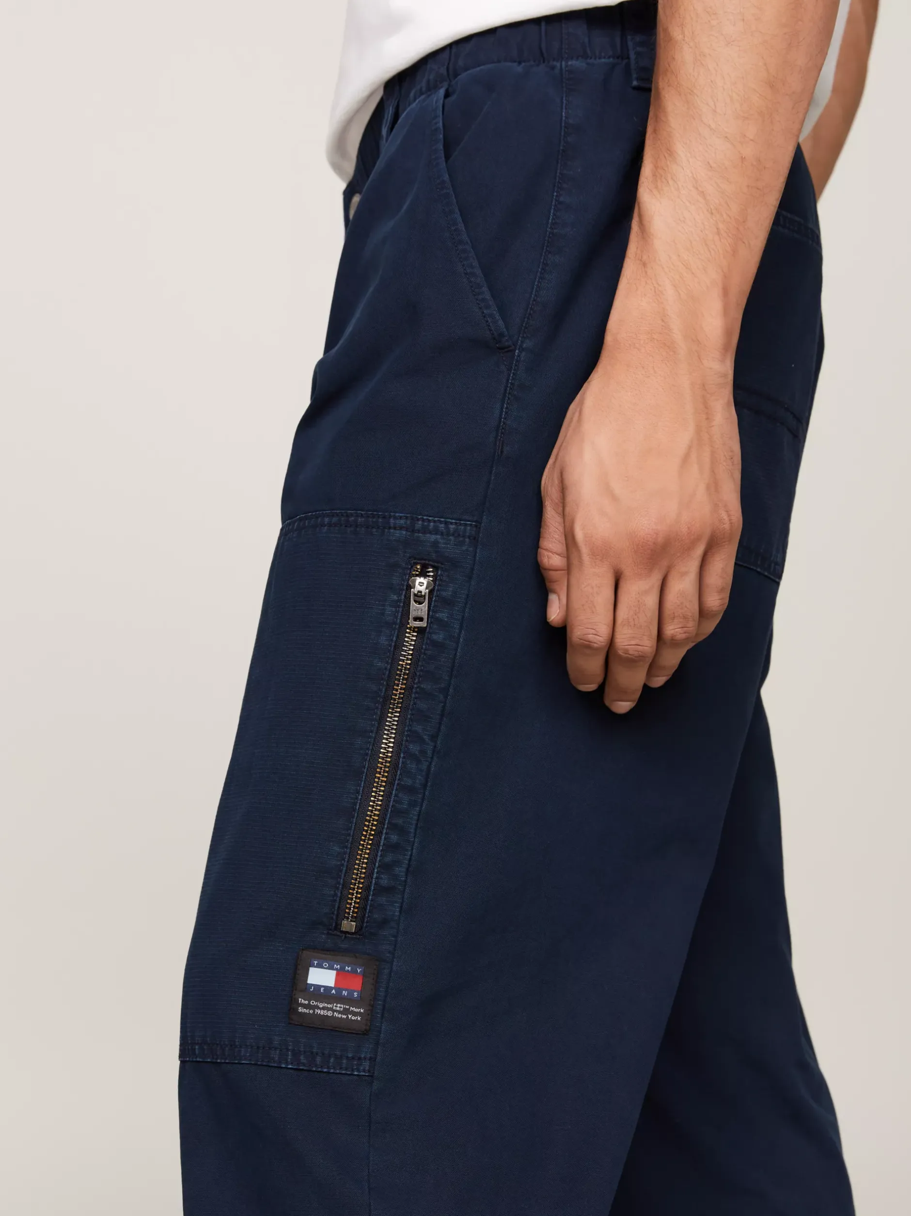 Spodnie*Tommy Hilfiger Spodnie Aidan O Luźnym Prostym Kroju DARK NIGHT NAVY