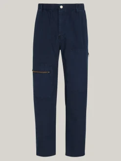 Spodnie*Tommy Hilfiger Spodnie Aidan O Luźnym Prostym Kroju DARK NIGHT NAVY