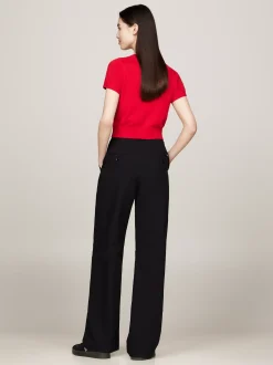 Spodnie*Tommy Hilfiger Spodnie Claire Z Wysokim Stanem BLACK