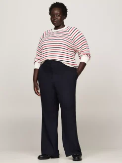 Spodnie*Tommy Hilfiger Spodnie Curve Z Flagą DESERT SKY