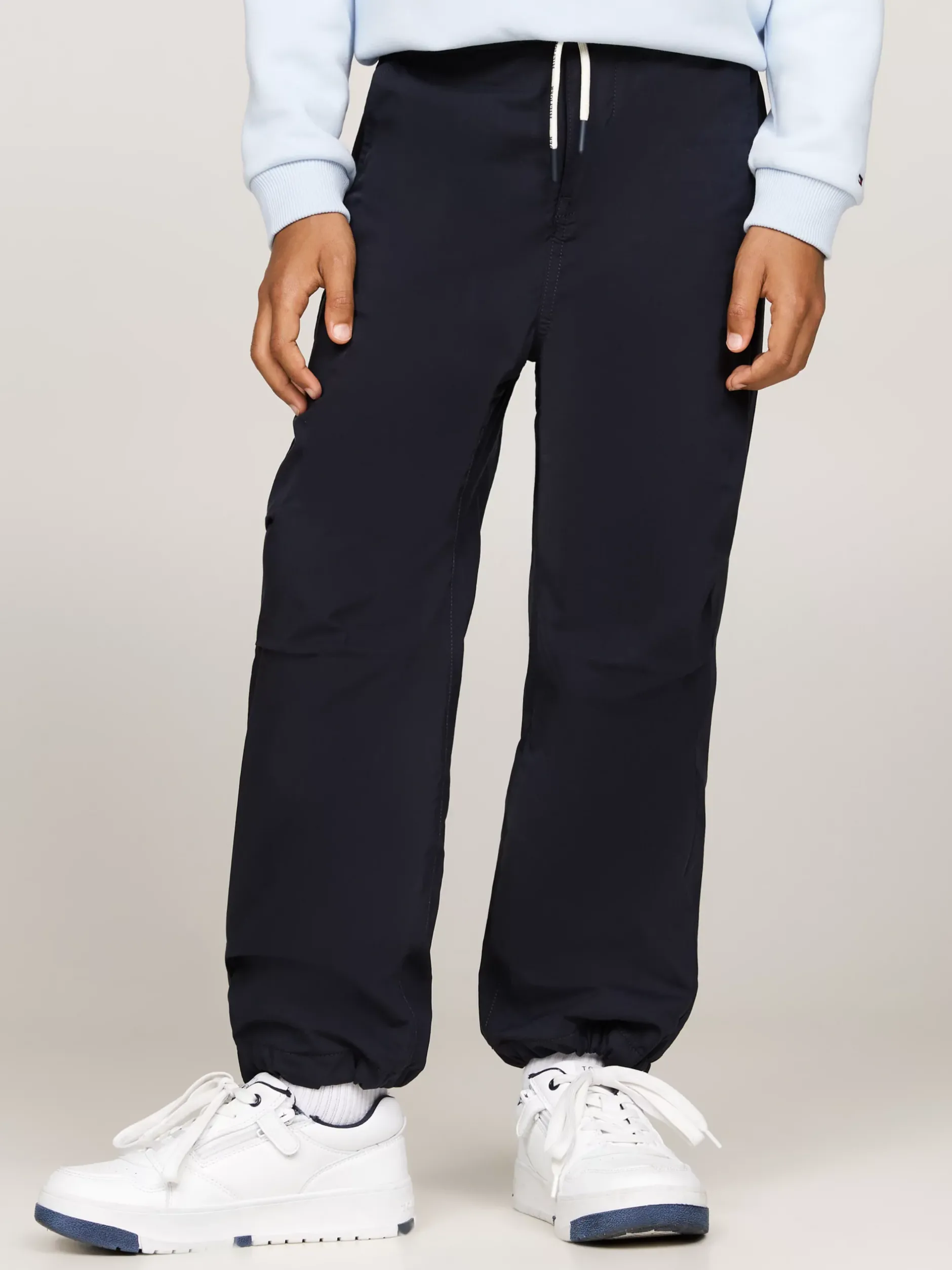 Spodnie I Szorty*Tommy Hilfiger Spodnie O Kroju Oversize Z Troczkami DESERT SKY