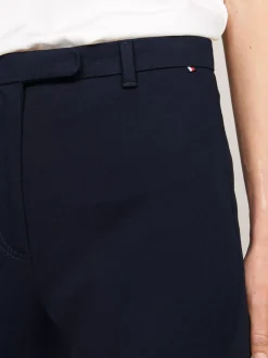 Spodnie*Tommy Hilfiger Spodnie O Wąskim Kroju Z Gabardyny DESERT SKY