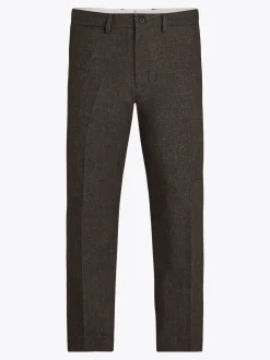 Spodnie*Tommy Hilfiger Spodnie Smart Casual O Melanżowym Splocie DARK COFFEE