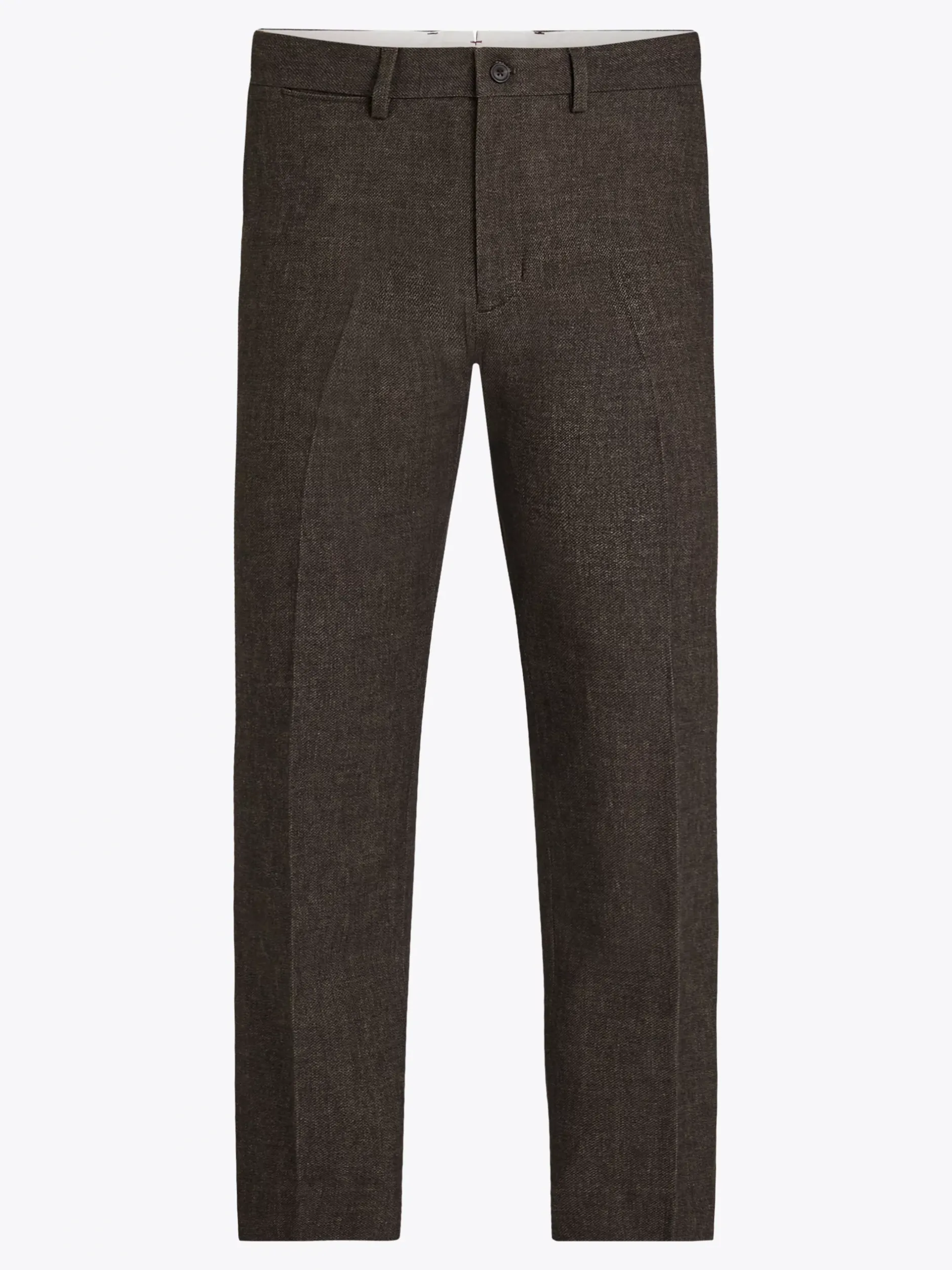 Spodnie*Tommy Hilfiger Spodnie Smart Casual O Melanżowym Splocie DARK COFFEE