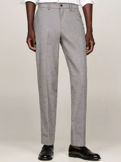 Spodnie*Tommy Hilfiger Spodnie Smart Casual O Melanżowym Splocie MEDIUM GREY HEATHER