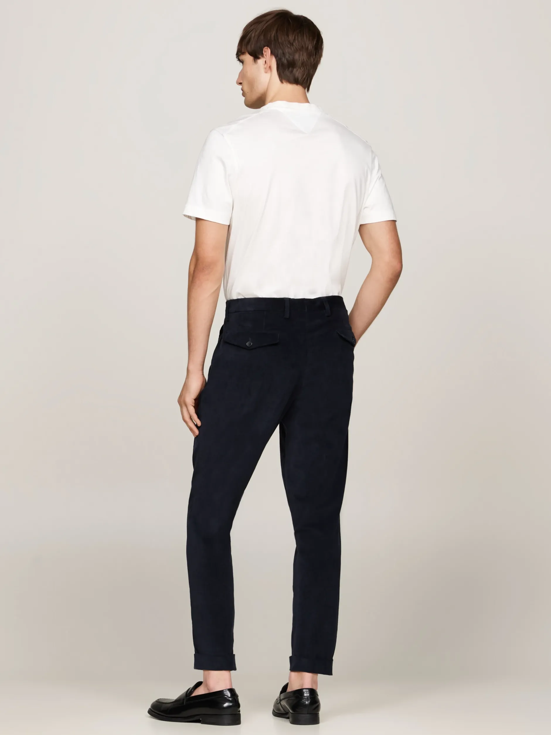 Garnitury I Kostiumy|Spodnie*Tommy Hilfiger Spodnie Sztruksowe Dopasowane Do Sylwetki BLUE