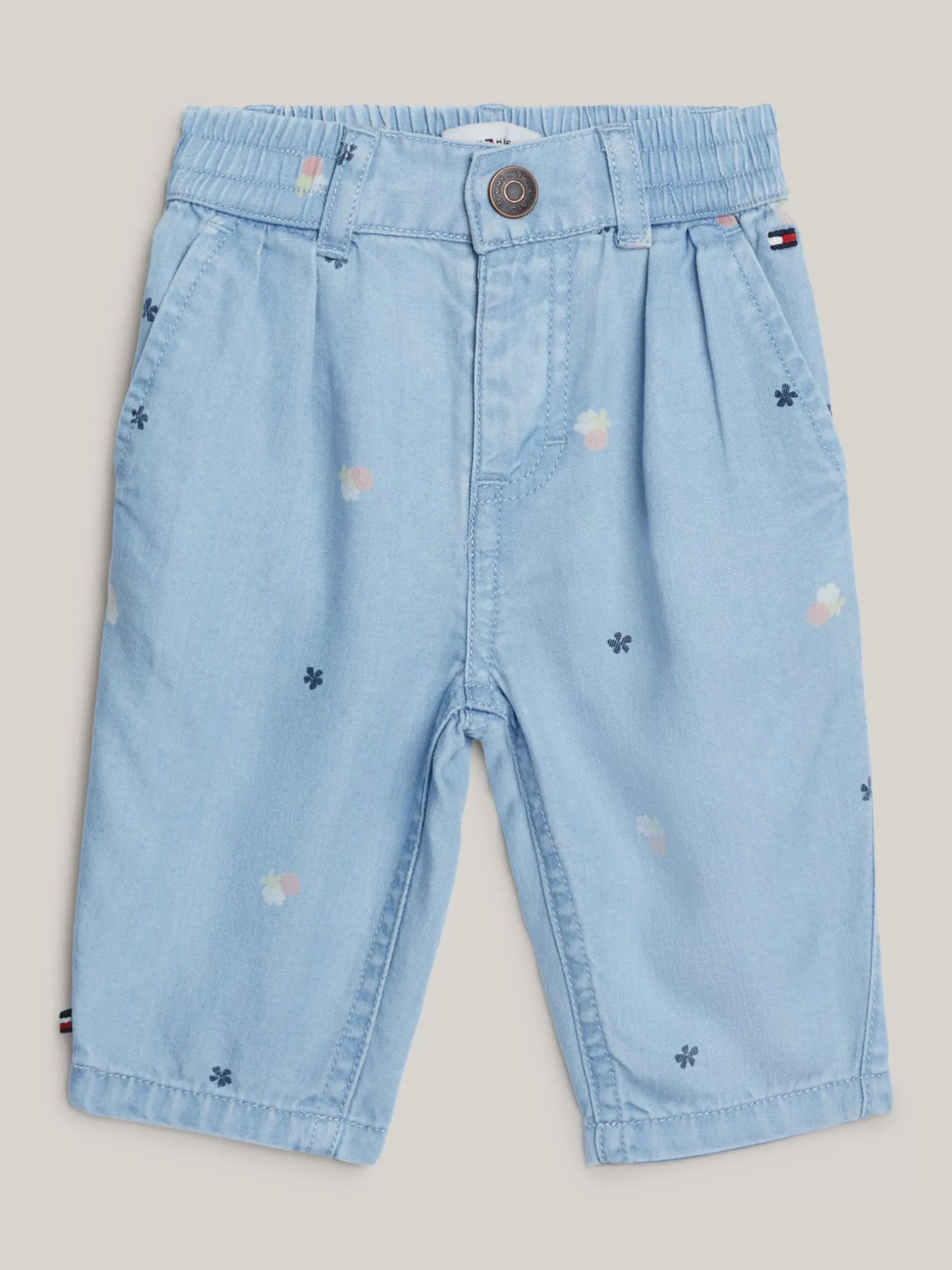 Dziewczynki|Chłopcy*Tommy Hilfiger Spodnie Z Nadrukiem W Kwiaty DENIM LIGHT