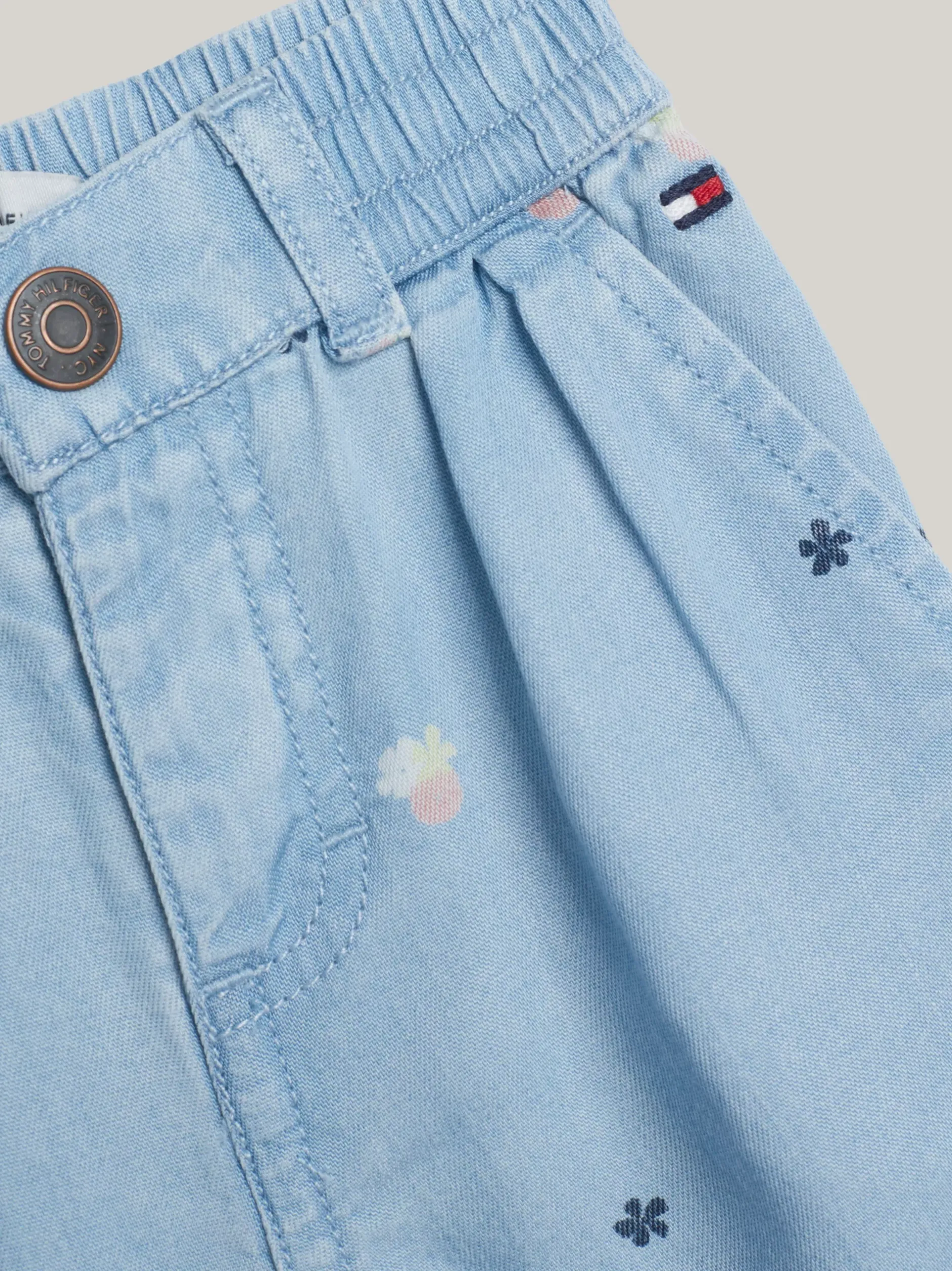Dziewczynki|Chłopcy*Tommy Hilfiger Spodnie Z Nadrukiem W Kwiaty DENIM LIGHT
