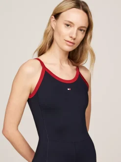 Sukienki*Tommy Hilfiger Sportowy Wąski Kombinezon Z Niskim Wsparciem DESERT SKY