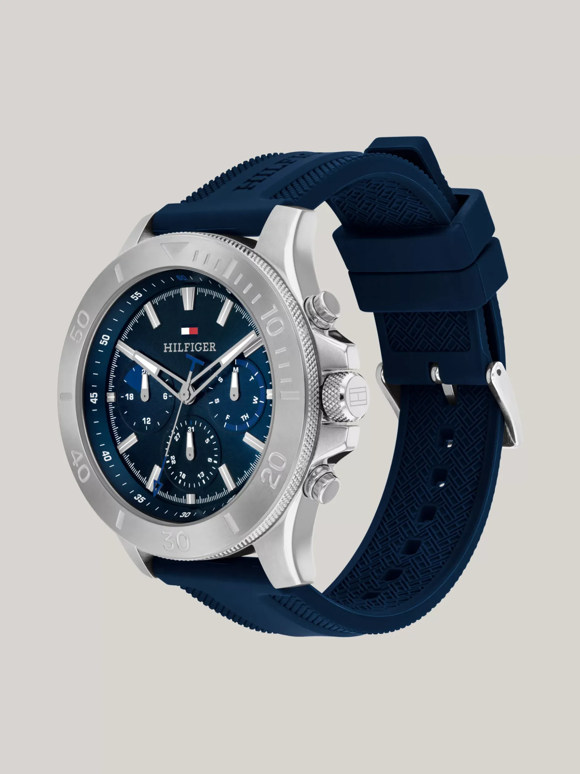 Zegarki*Tommy Hilfiger Sportowy Zegarek Z Silikonowym Paskiem BLUE