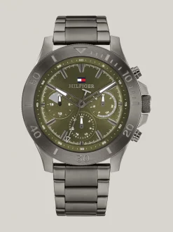 Zegarki*Tommy Hilfiger Sportowy Zegarek Z Zieloną Tarczą GREY