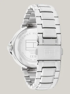 Zegarki*Tommy Hilfiger Stalowy Zegarek Z Niebieską Tarczą SILVER
