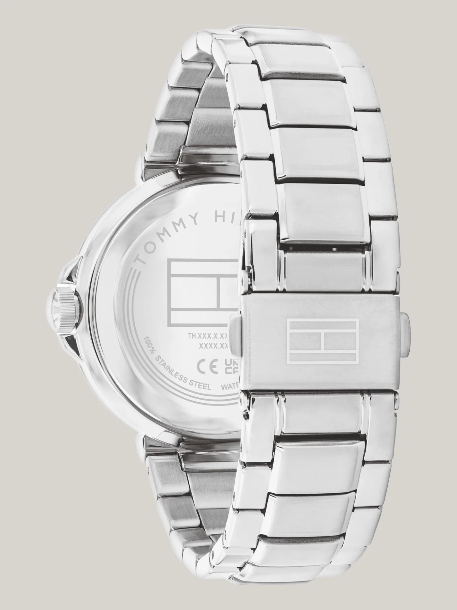Zegarki*Tommy Hilfiger Stalowy Zegarek Z Niebieską Tarczą SILVER