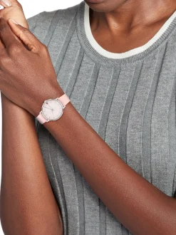 Zegarki*Tommy Hilfiger Stalowy Zegarek Ze Skórzanym Paskiem SILVER