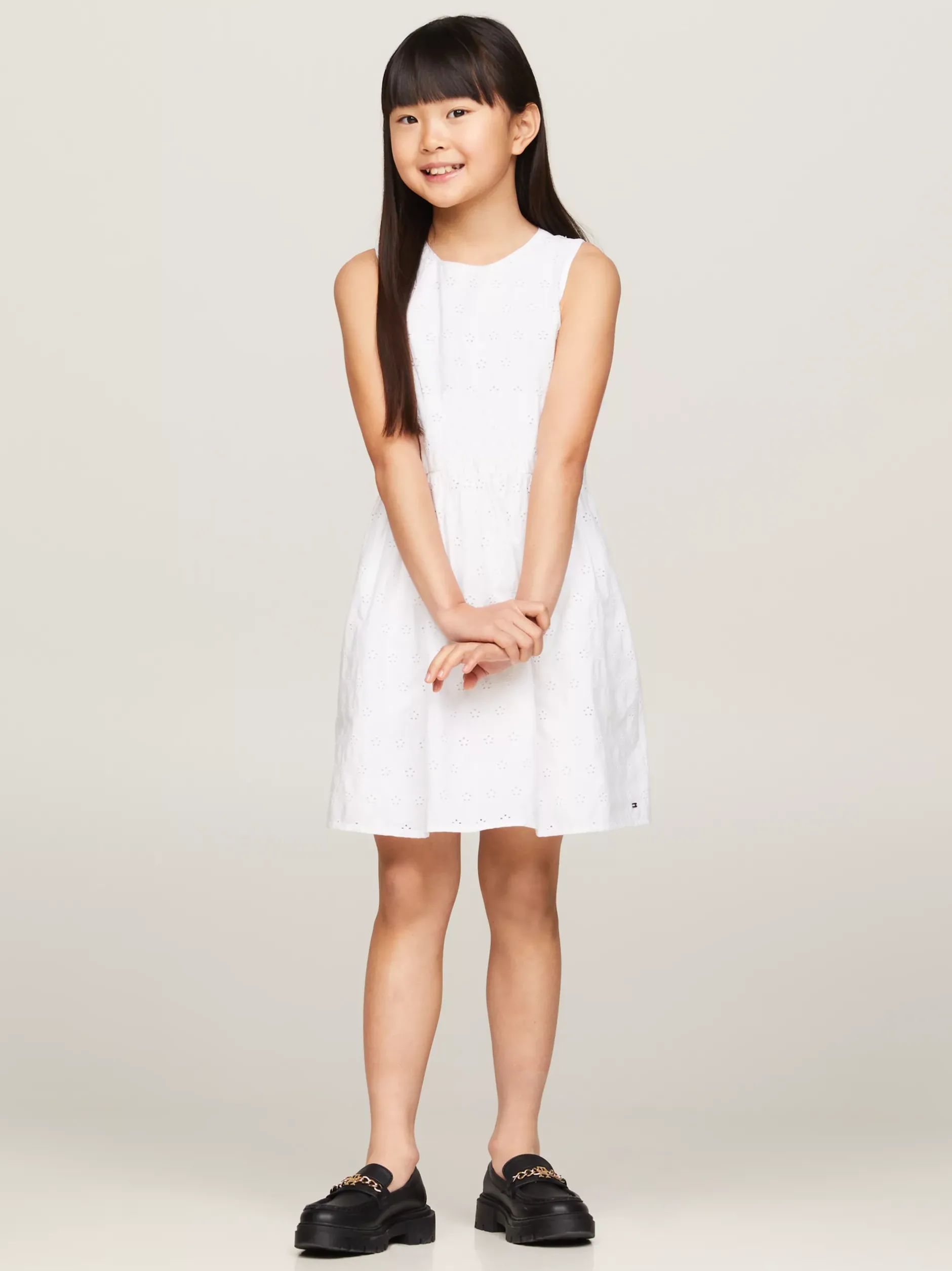 Sukienki*Tommy Hilfiger Sukienka Bez Rękawów Z Monogramem TH WHITE