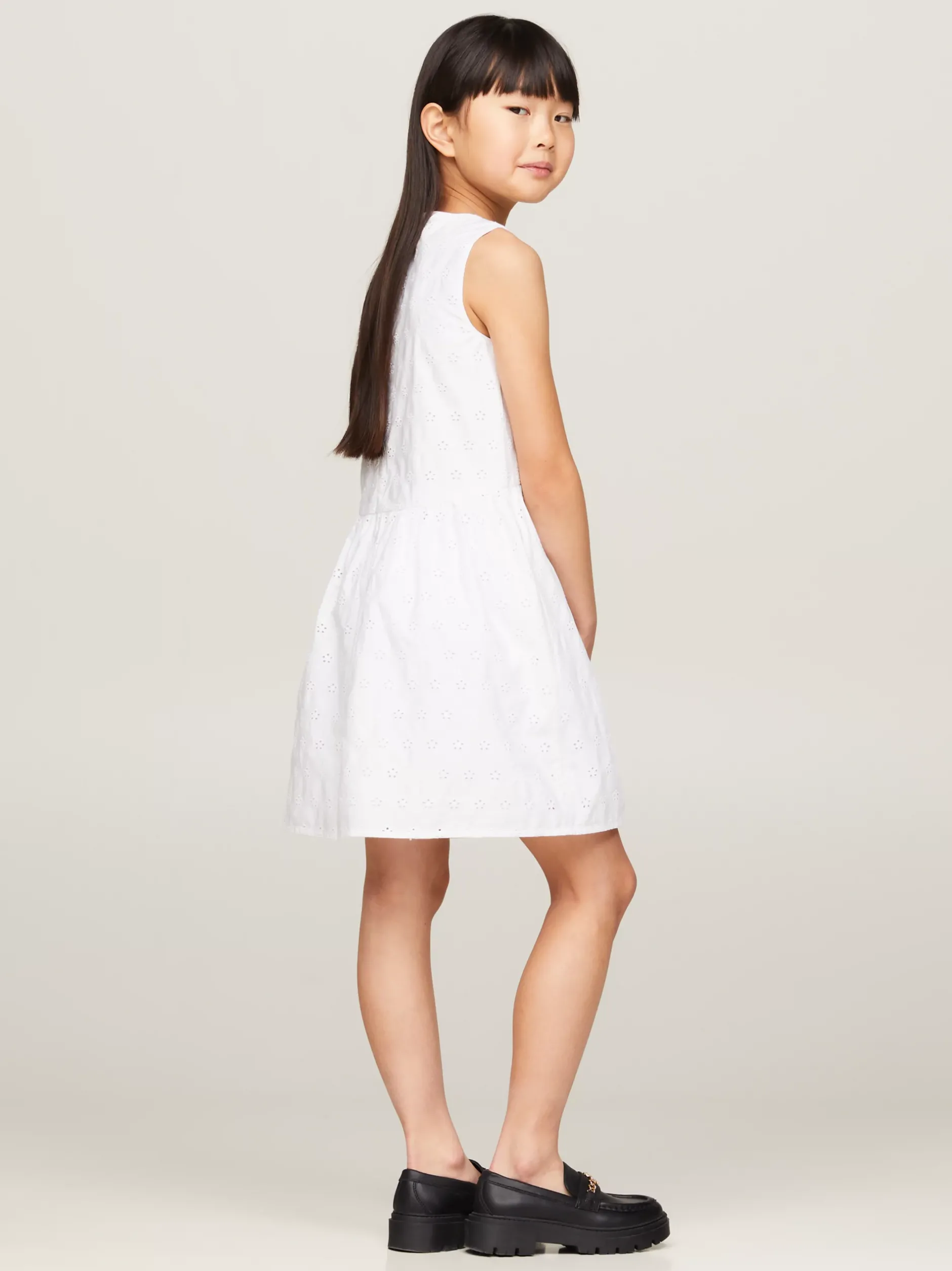 Sukienki*Tommy Hilfiger Sukienka Bez Rękawów Z Monogramem TH WHITE
