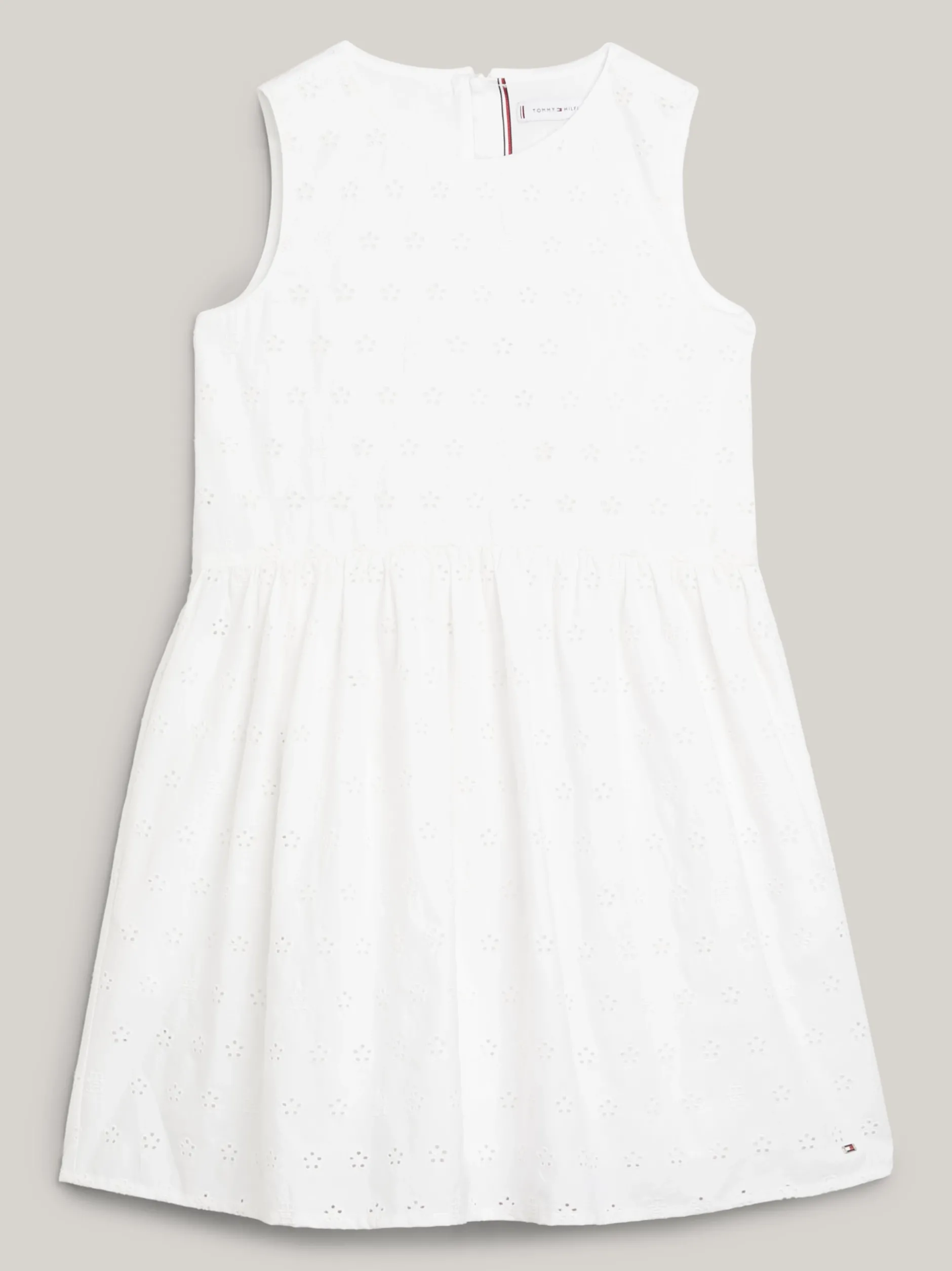 Sukienki*Tommy Hilfiger Sukienka Bez Rękawów Z Monogramem TH WHITE