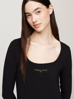 Sukienki*Tommy Hilfiger Sukienka Bodycon Z Długim Rękawem BLACK