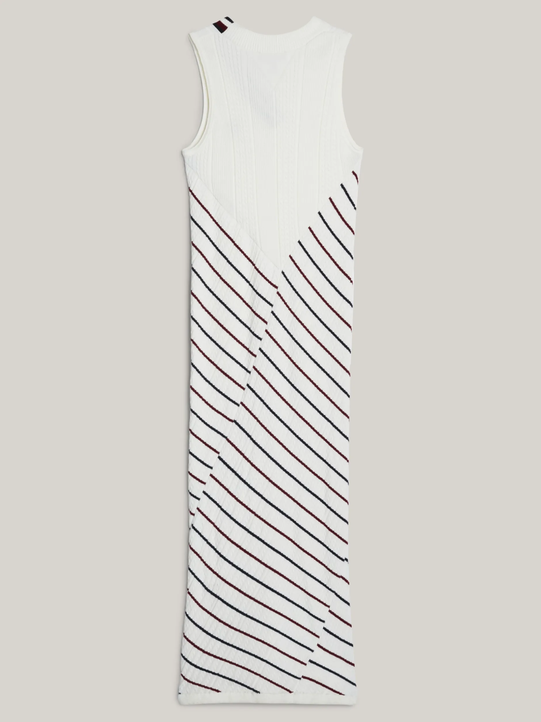 Sukienki*Tommy Hilfiger Sukienka Dzianinowa Bez Rękawów W Paski IVORY