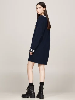 Sukienki*Tommy Hilfiger Sukienka Dzianinowa Hilfiger Prep DARK NIGHT NAVY