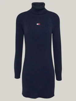 Sukienki*Tommy Hilfiger Sukienka Dzianinowa Mini Z Golfem DARK NIGHT NAVY