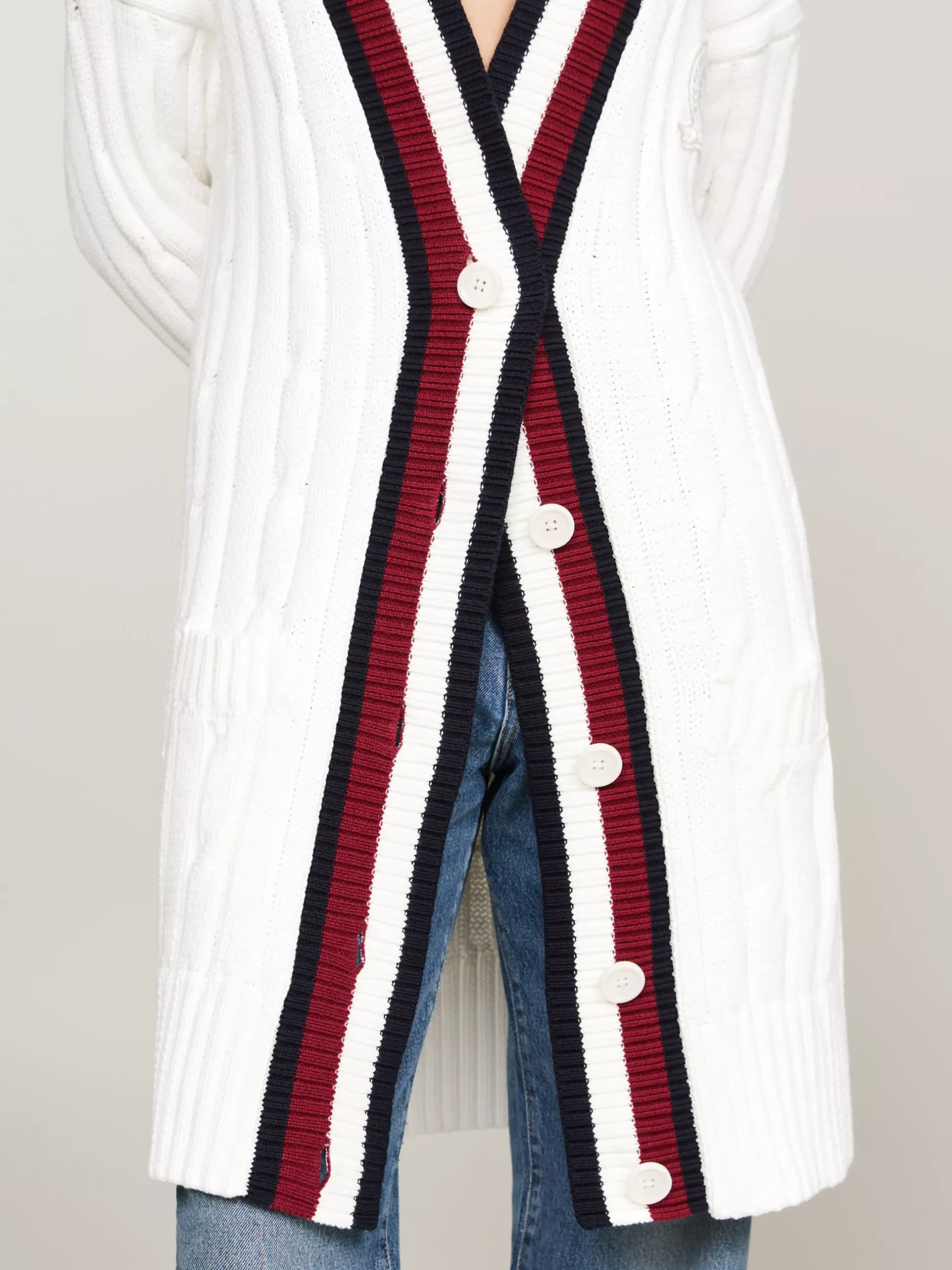 Sukienki*Tommy Hilfiger Sukienka Dzianinowa O Kroju Oversize ECRU