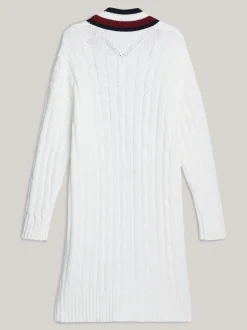 Sukienki*Tommy Hilfiger Sukienka Dzianinowa O Kroju Oversize ECRU