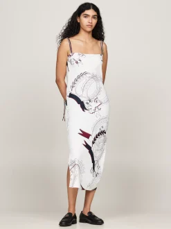 Sukienki*Tommy Hilfiger Sukienka Koktajlowa Maxi O Wąskim Kroju IVORY