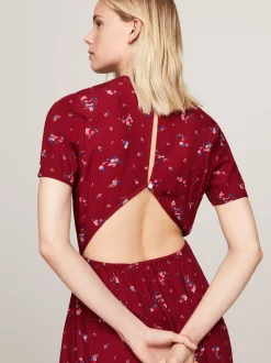 Sukienki*Tommy Hilfiger Sukienka Koktajlowa Midi W Górskie Kwiaty MOUNTAIN FLORAL