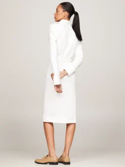 Sukienki*Tommy Hilfiger Sukienka Koszulowa Midi W Stylu Utility ANCIENT WHITE