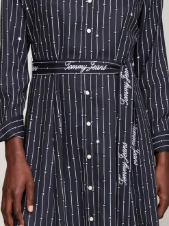 Sukienki*Tommy Hilfiger Sukienka Koszulowa Midi Z Paskiem BLACK MOUNTAIN STARDUST