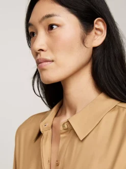 Sukienki*Tommy Hilfiger Sukienka Koszulowa Midi Z Paskiem CLASSIC KHAKI
