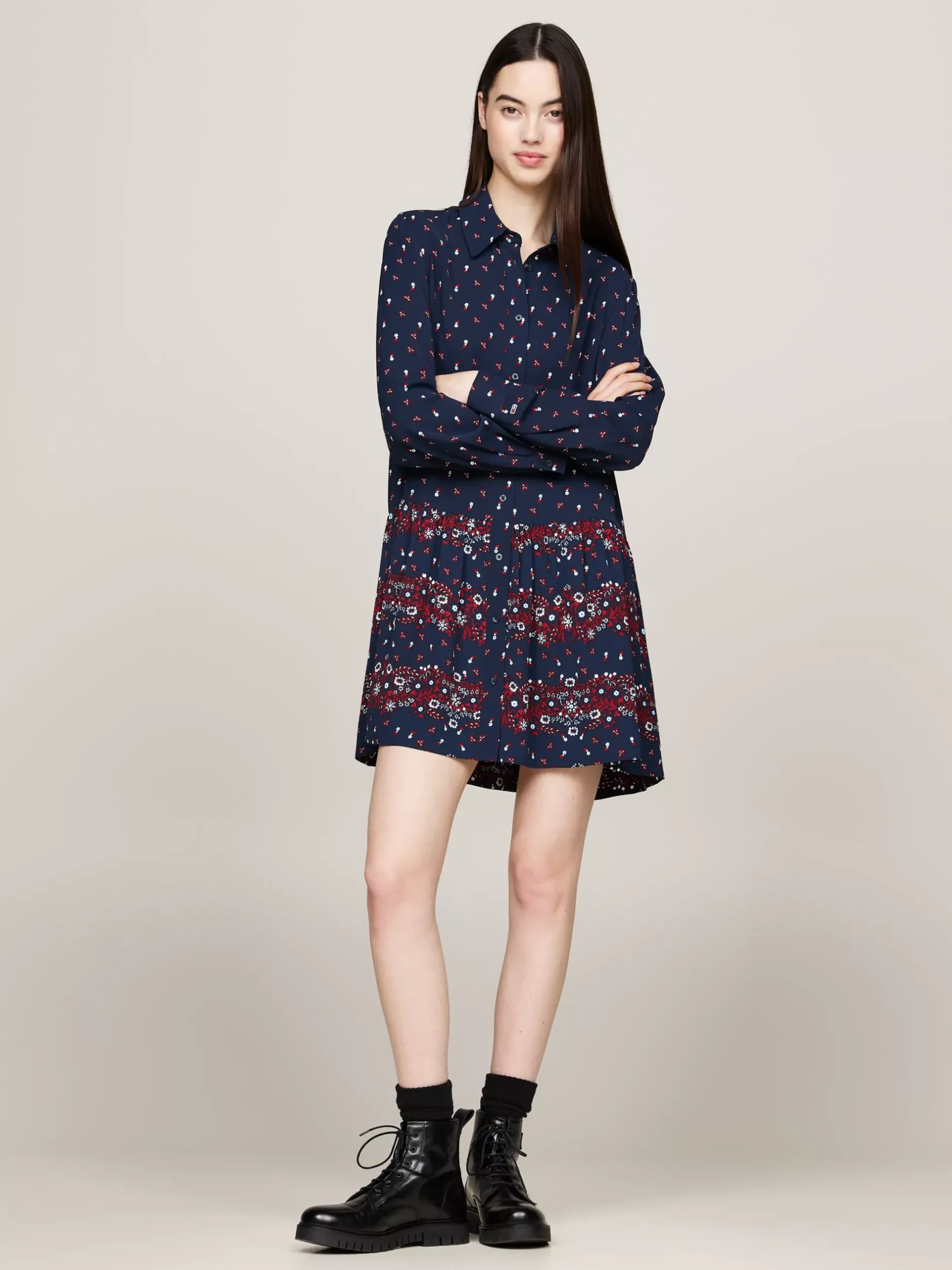 Sukienki*Tommy Hilfiger Sukienka Koszulowa Mini W Kwiaty CLIFF TOP FLORAL MIX