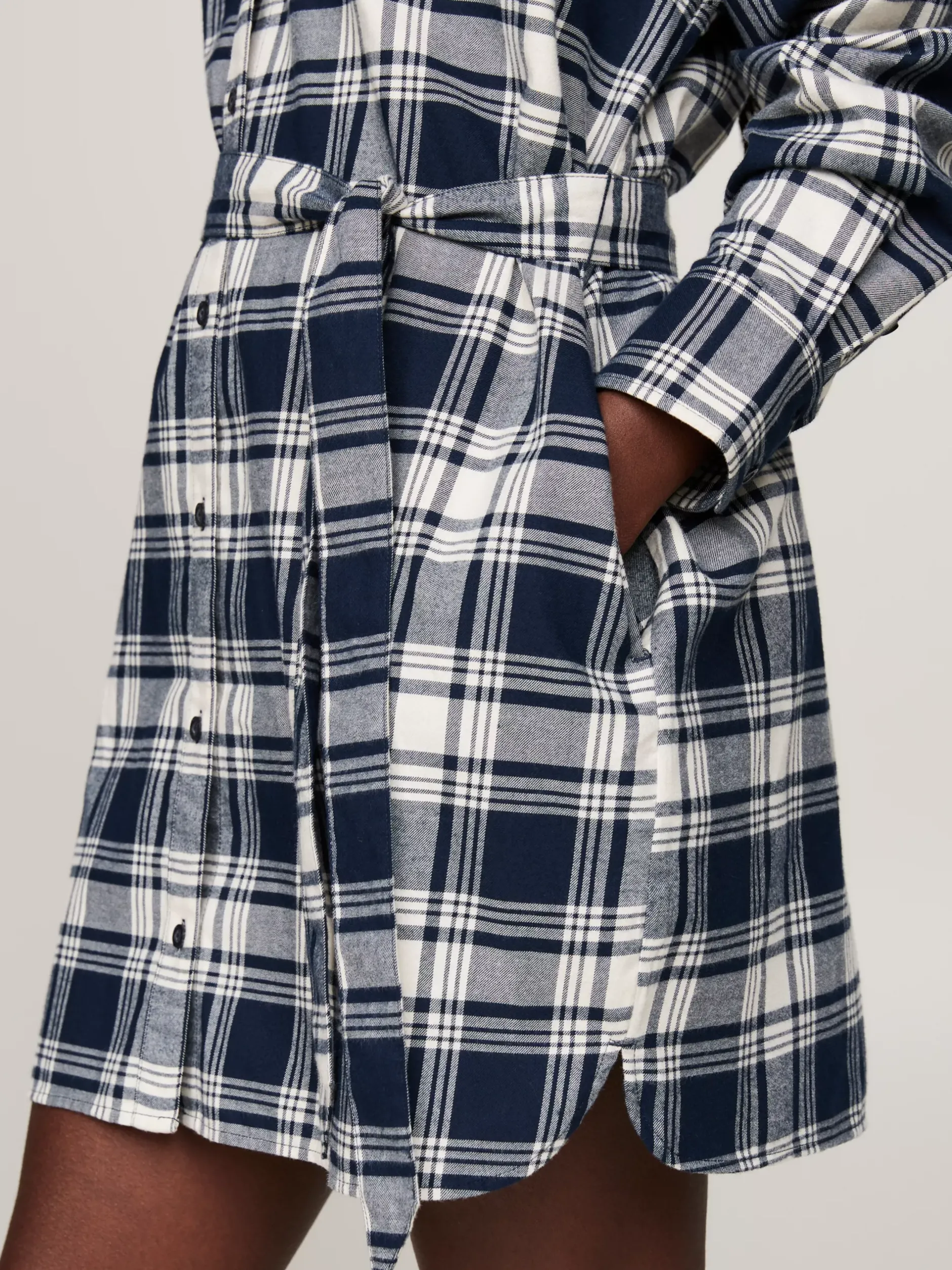 Sukienki*Tommy Hilfiger Sukienka Koszulowa O Luźnym Kroju Z Paskiem WINTER CHECK