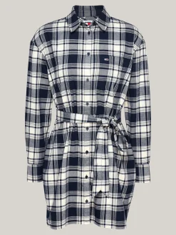 Sukienki*Tommy Hilfiger Sukienka Koszulowa O Luźnym Kroju Z Paskiem WINTER CHECK