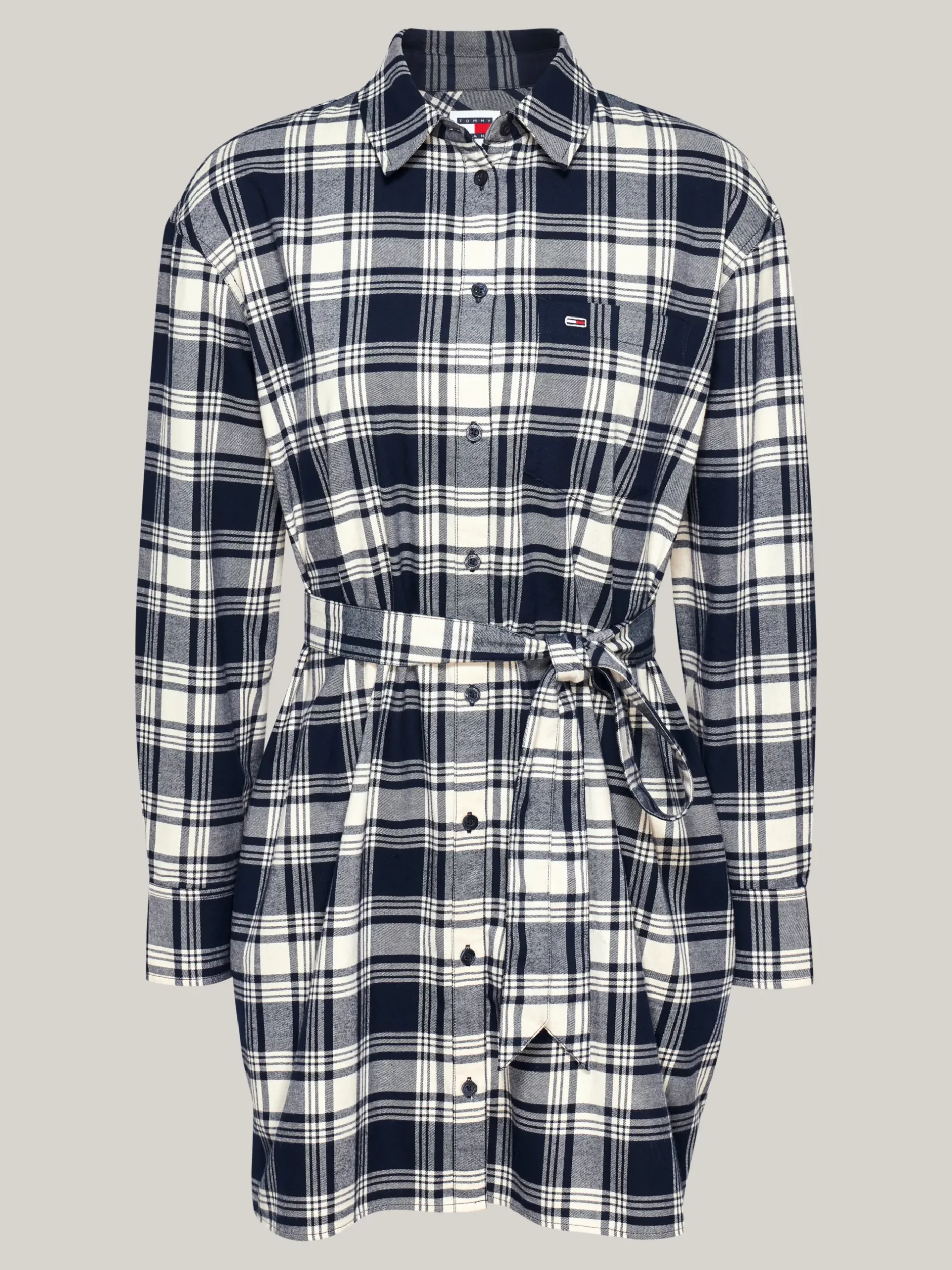 Sukienki*Tommy Hilfiger Sukienka Koszulowa O Luźnym Kroju Z Paskiem WINTER CHECK