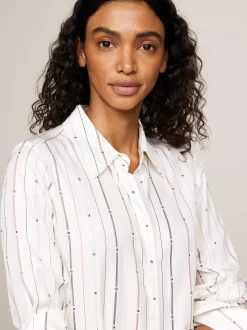 Sukienki*Tommy Hilfiger Sukienka Koszulowa W Paski Z Flagą FOULARD FLAG STP/ MULTI