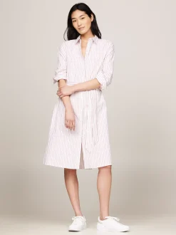 Sukienki*Tommy Hilfiger Sukienka Koszulowa Z Wyhaftowanym Logo CLASSIC SHIRTING STP/ PINK