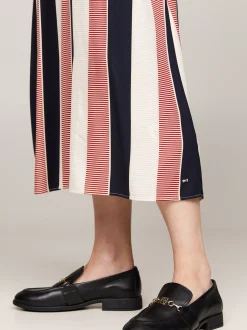 Sukienki*Tommy Hilfiger Sukienka Maxi Z Motywem Prążków LADDER GLOBAL STP/ COUNTRY IVORY