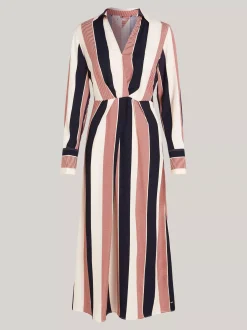 Sukienki*Tommy Hilfiger Sukienka Maxi Z Motywem Prążków LADDER GLOBAL STP/ COUNTRY IVORY