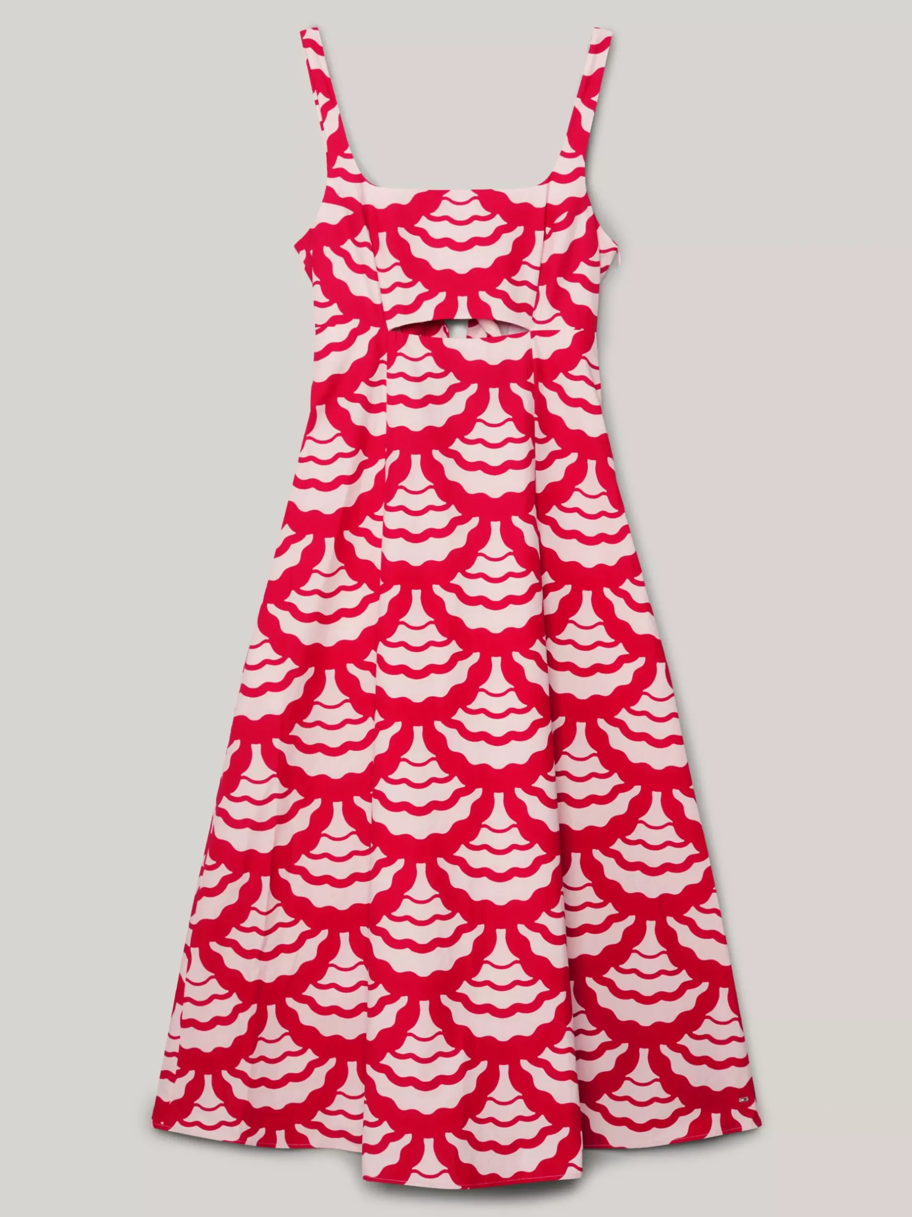 Sukienki*Tommy Hilfiger Sukienka Maxi Z Wycięciem I Muszelkowym Nadrukiem EXPLODED VASITY SEAL/ PRIMARY RED