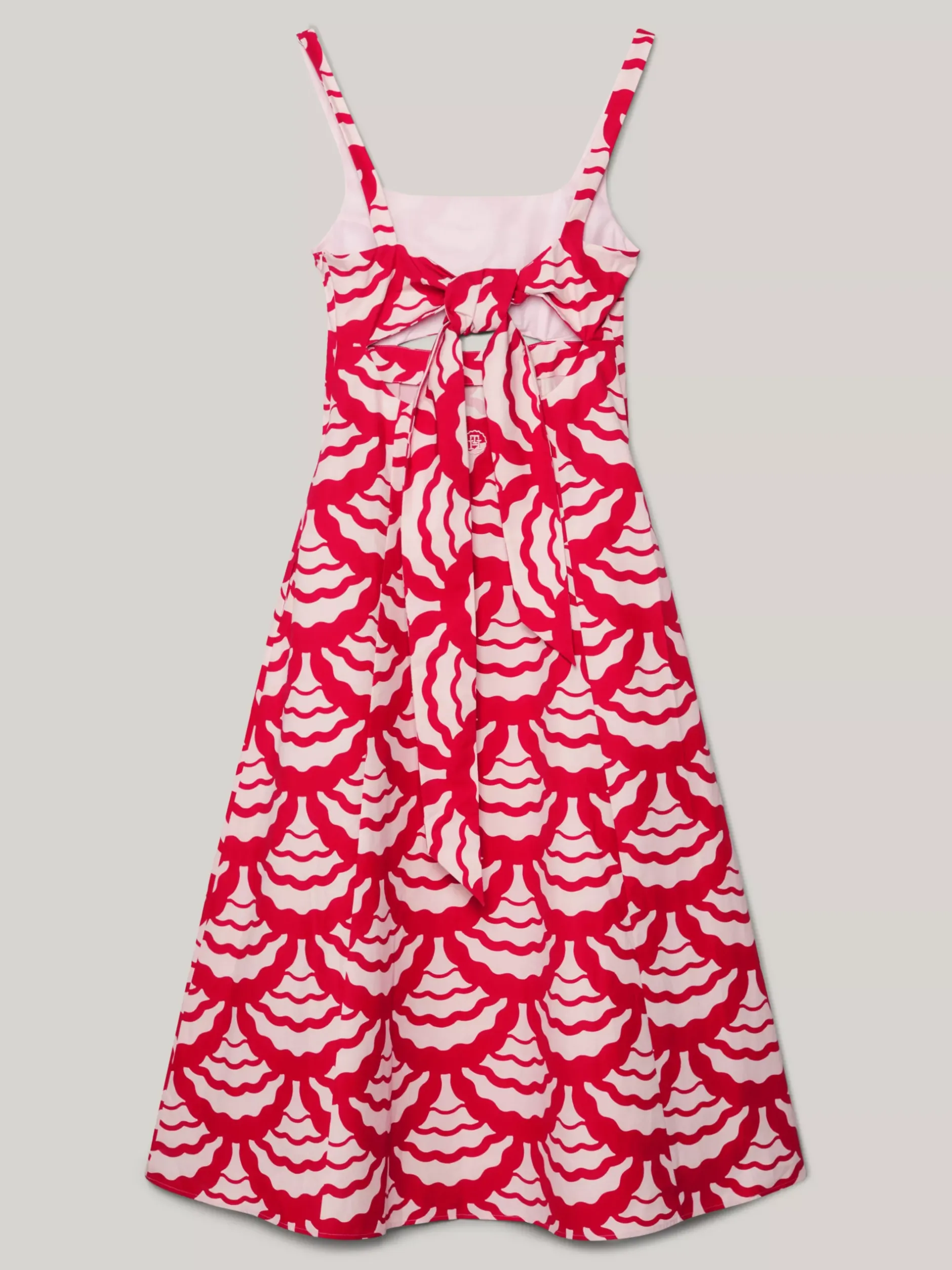 Sukienki*Tommy Hilfiger Sukienka Maxi Z Wycięciem I Muszelkowym Nadrukiem EXPLODED VASITY SEAL/ PRIMARY RED