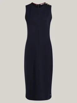 Sukienki*Tommy Hilfiger Sukienka Midi O Fasonie Bodycon Bez Rękawów DESERT SKY