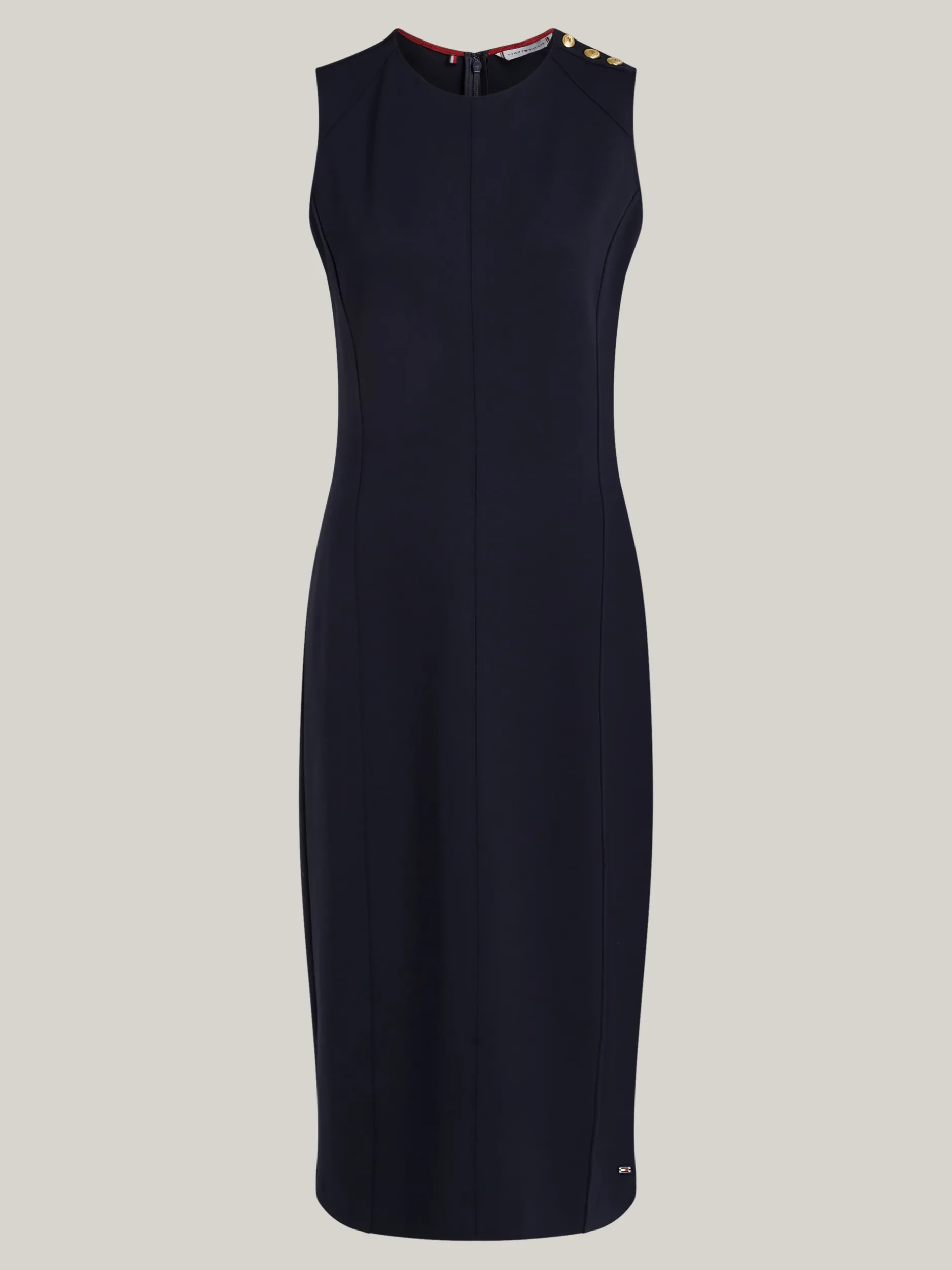 Sukienki*Tommy Hilfiger Sukienka Midi O Fasonie Bodycon Bez Rękawów DESERT SKY