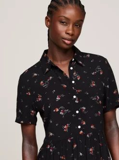 Sukienki*Tommy Hilfiger Sukienka Midi W Kwiaty BLACK MOUNTAIN FLORAL
