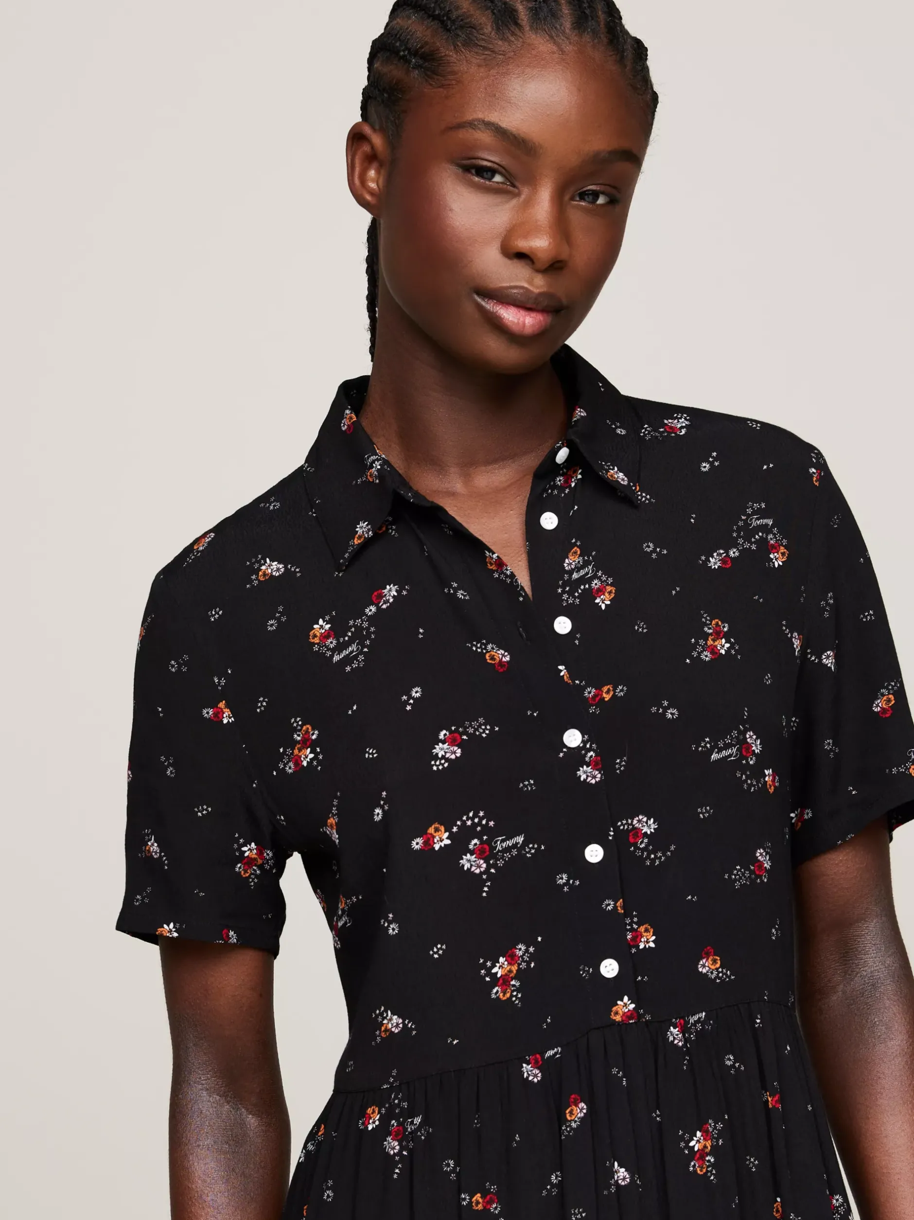 Sukienki*Tommy Hilfiger Sukienka Midi W Kwiaty BLACK MOUNTAIN FLORAL